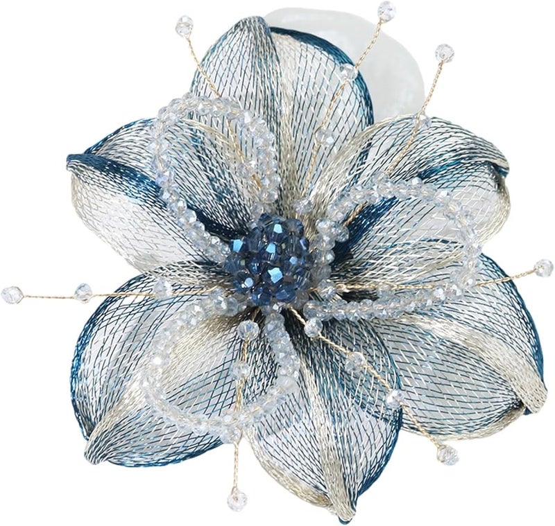 White Crystal Flower Sew On Brooch For Wedding Dress DIY Decorations - Image 1